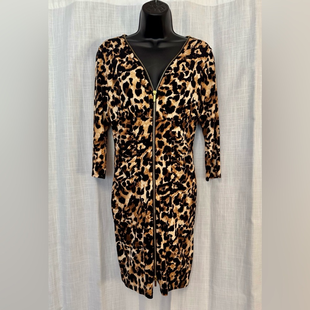 Leopard Print Zipper Dress